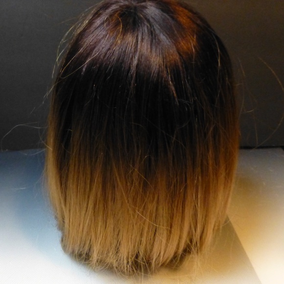 WIG LACE CAP OMBRE  12in Bob w TRIMMED